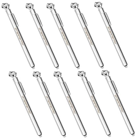 ATsafepro Pencil Tire Pressure Gauge (5-50PSI&10-75PSI), Tire Pressure Gauge with Sealed Zinc Alloy Nozzle and Silvery Aluminum Tube Body, Tire Gauge Suitable for Cars, Bikes, Trucks(Pack of 10)
