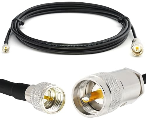 RANGEFUL 20m Mini UHF Maschio a PL259 Cavo coassiale prolunga 20 metri da esterno RG58 — Resistente alle intemperie — per HAM cavo antenna CB radio analizzatore misuratore SWR VHF marino rosmetro