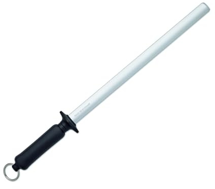 Neustanlo Profi Messerschärfer Wetzstahl 36 cm – aus gehärtetem Spezialstahl - Messerschärfer Messerschleifer - ergonomisch geformter Soft-Touch Griff mit Fingerschutz - Made in Germany