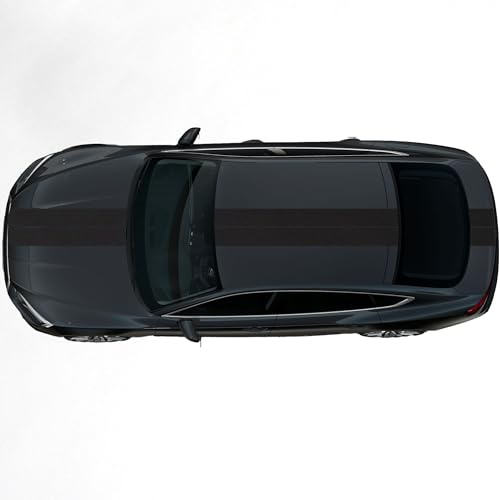 Kiwistar - Autoaufkleber Rallye Streifen - 2 Sticker 20 x 400 cm - schwarz matt - selbstklebend - Viperstreifen für Auto, Motorhaube, Karosserie - Tuning Aufkleber Racing Deko