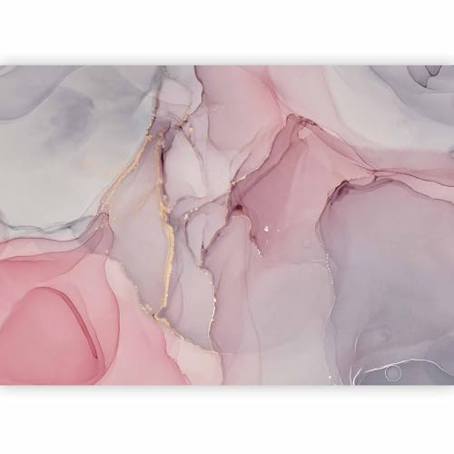 murando Fototapete Premium-Vlies Steinwand 450x315cm Foto Tapete Wohnzimmer Vliestapete XXL Motivtapeten Bildtapete 3d Effekt Wand Dekoration Marmor Marmoroptik Abstract Grau-Rosa a-B-10085-a-a