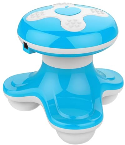 SEYRLMK Mini Massager Portable Handheld Electric Vibration deep Tissue Impact Body Massager, Suitable for The Back, Neck, Hands, Shoulders, Powered by 3AAA Battery or USB Cable (Blue)