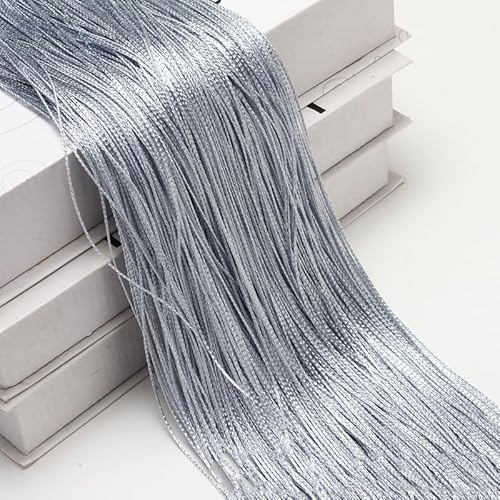 2 Stücke Fadengardine Fadenvorhang -100 x 200 cm Türvorhang Fäden als Raumteiler Fliegenschutz oder Dekoration kürzbar waschbar Dekovorhang Fadengardine für Party Hochzeit Raumdekoration-Silber grau