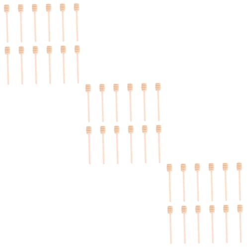 Alipis 36 Pièces de Miel crème de Miel à Miel Outil de Miel de Serveur de Pot de Miel Mini de louche de Miel en Bois bâtonnet de Cuisine Réutilisable