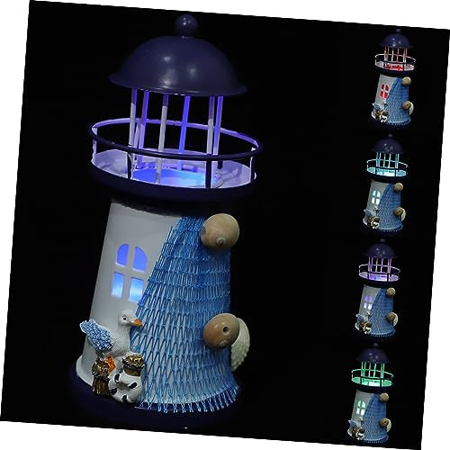 CIYODO 4pcs Nautical Ornament Lighthouse Led Lighthouse Tealight Holders Beach Decor Coastal Lights Rustic Holder for Wedding Favors