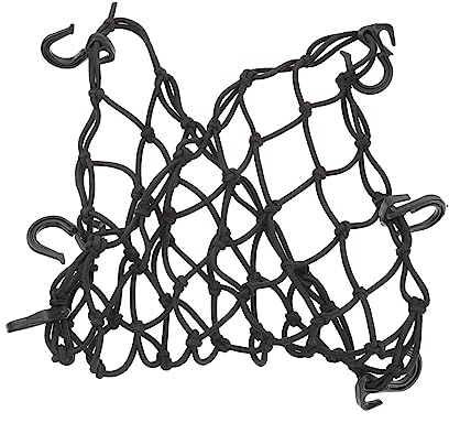 SOLUSTRE Red De Carga Elástica para Equipaje 40x40 Cm Negro con Hilo De Látex para Coche y Motocicleta, Red De Malla Resistente para Organización De Maletero y Accesorios De Viaje