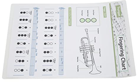 Mumusuki Trompeten-Akkordtabelle, Griffnoten-Referenzhandbuch für Musikinstrumente – Unverzichtbares Werkzeug Zum Erlernen der Trompete – Ideal für Heimunterricht oder Unterricht
