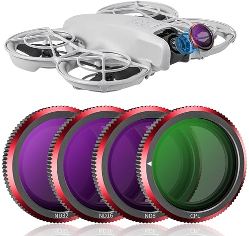 STARTRC PHOTO Magnetic ND & CPL Filter Set für DJI Neo Zubehör - 4 Pack ND8 ND16 ND32 CPL Filter, Neutral Density Kamera Objektiv ND Filter für Neo Drohnen Zubehör, Ultra Slim Aluminium Rahmen
