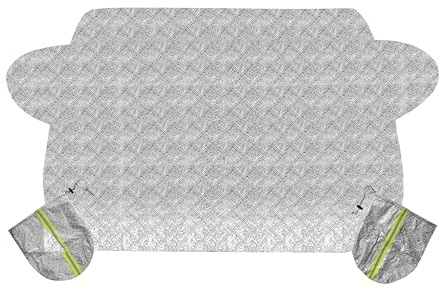 Wellogic Premium Thermo Scheibenschutz mit Außenspiegelhüllen - Universelle Frontscheibenabdeckung | 4-lagiges Aluminium | Schutz vor EIS und Hitze | Größe 176x99 cm
