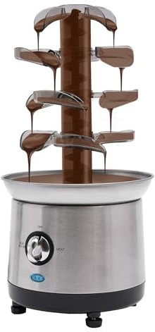 RjcdOPL Fontaine à Chocolat 4 Niveaux 190 W en Acier Inoxydable, Température de Chocolat Fondant Chaud 38 à 45℃, Capacité 1,2L, Pour Réunions de Famille, Anniversaires, Mariages