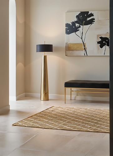 Hanse Home Alfombra de Yute Kunu – Alfombra de salón Natural – Yute y algodón – Tejida a Mano y respetuosa con el Medio Ambiente – Alfombra Bohemia de Fibra Natural para salón, Dormitorio, Comedor –