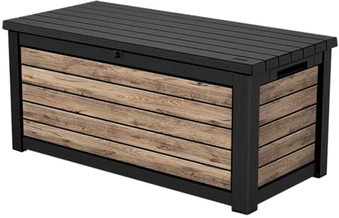 Keter Trädgårdslåda Northwood 623 l | 157 x 72 x 69 cm | plast i träutseende (tall) | lock kan belastas upp till 270 kg | låsbart