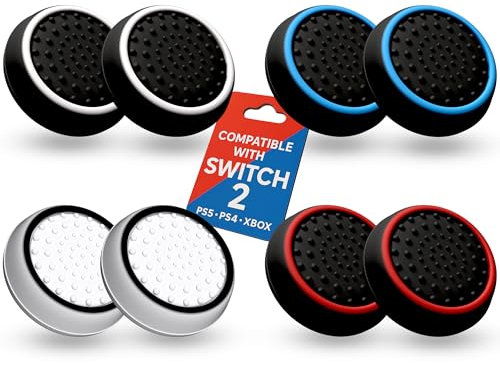 MatoSan Lot de 8 capuchons de joystick - Accessoires pour Switch 2 - Capuchons ergonomiques pour une meilleure prise en main et précision - Capuchons de pouce de jeu pour manettes (version 1)