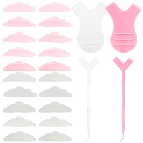 CULEO Recourbe-cils,20 pièces d'espaceurs en silicone pour greffe de cils, 2 pièces de têtes de brosse en forme de Y, 2 pièces d'aiguilles de prélèvement de cils