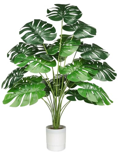 YIYA 75cm Piante verdi per Interni Artificiale Monstera in Vaso Pianta Finta Realistica per Soggiorno, Ufficio, Giardino, Balcone, Decorazione
