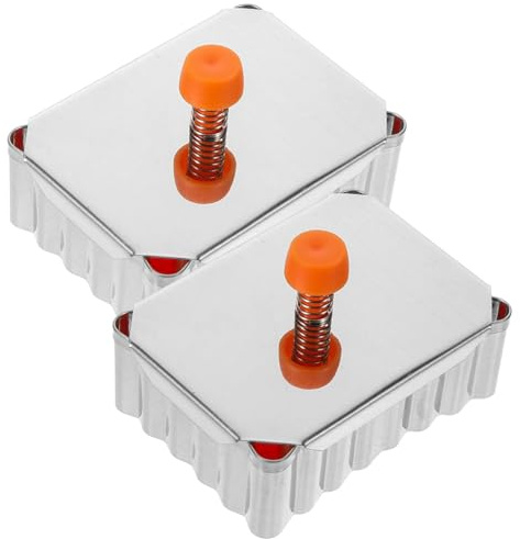 Kichvoe 2 Pièces Moule à Biscuits Inoxydable avec Poussoir Lot de Emporte Pâtisserie Réutilisable pour Cuisson Maison et Couleurs Aléatoires Couleur Aléatoire