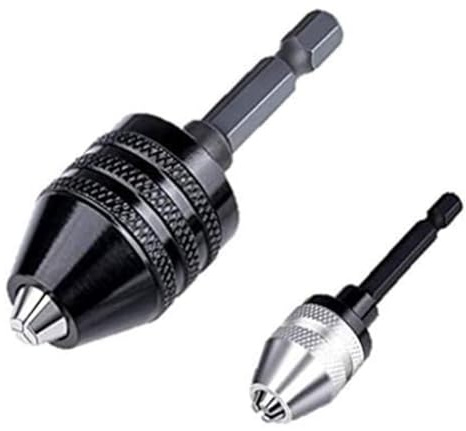 Aboiled Adattatore mandrino – 2 pezzi mandrino per avvitatore a percussione, adattatore per trapano, mandrino a sgancio rapido, codolo esagonale 1/4 (0,6 – 8 mm, 0,3 – 3,6 mm)