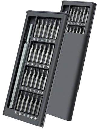 Xiciki Juego de destornilladores de precisión 24 en 1 para laptop, mini juego de herramientas de reparación magnética con Torx para MacBook, computadora, portátil, iPhone, Xbox, Switch, gafas, reloj