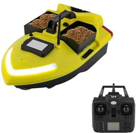EUAIIPull Fischköderboot RC Boot Köderboot mit GPS-Ortungssystem, 500m Fernbedienung und Nachtlicht LCD-Bildschirm Futterboot Fischfinder Angeln Echolot für Alle Gewässer Außer den Ozeanen