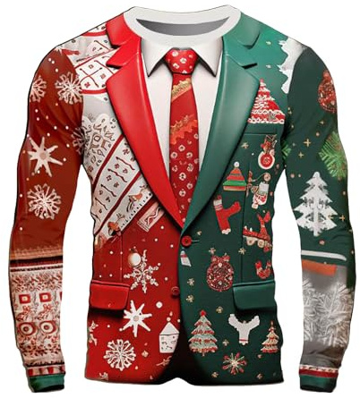 Generico Felpa natalizia-Maglione natalizio da uomo, divertente divertente, con motivo natalizio, ideale come costume Natale, per l'inverno, per gli uomini