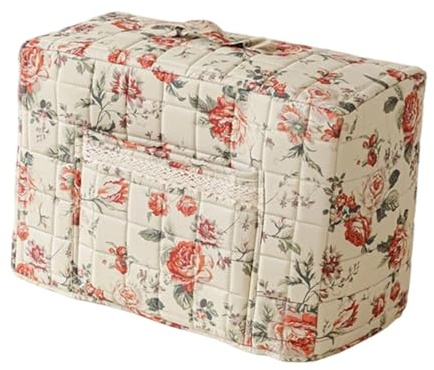 Hellery 2-en-1 Housse de Machine à Coudre Anti-Poussière, Étui Protection avec Poches Rangement, Poignée Supérieure en Polyester Durable, Dimensions 43x24x35 cm pour Atelier Couture, Style D