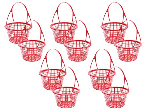 Sewroro Cesto per Raccolta Frutta da 10 Pezzi con Manico, Cestini Portafrutta Piccoli in Plastica Leggera, per Giardino e Organizzazione Domestica