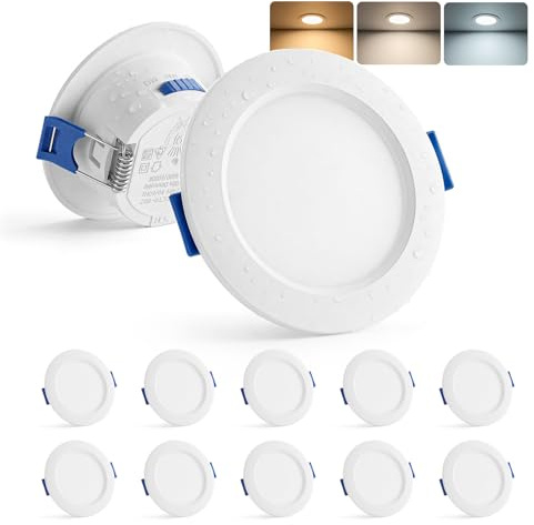 Gr4tec LED Spots 230V, 4W Einbaustrahler 55mm - 68mm Lochmaß, 10er Set | Warmweiß Neutralweiß Kaltweiß Spots Deckenleuchte, 30mm Ultraflach, 320LM, IP44 Deckenspots Einbauspots für Badezimmer Küche