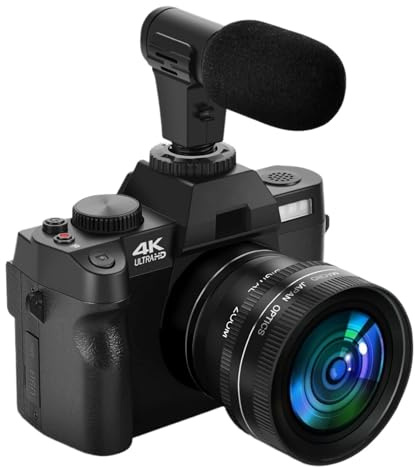 4K Digital Camera 48MP Vlogging For With 180° Flip Screen 16X Zoom Video Camcorder Takes Sharp Smooth