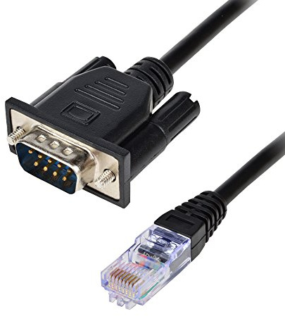 LFHUKEJI RJ45 zu RS232, DB9 9-poliger serieller Schnittstellen-Stecker zu RJ45, CAT5/6-Ethernet-LAN-Konsole, 1meter männlicher Port