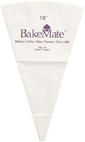 BakeMate Reusable Pastry Bag, 16, Double-Coated Polyurethane Cake Piping Bag, Reinforced Bottom, Stitched Boarder, For Piping Frosting on Cakes, Cupcakes, and Cookies - 16