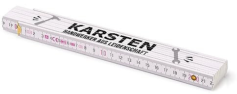 LOOXIS Personalisierter Zollstock mit Namen, Text & Motiv Bedruckt – 2 Meter, Buchenholz, Winkelskala – Geschenkidee Männer, Vatertag, Weihnachten, Heimwerker, Baustelle – Handwerker aus Leidenschaft