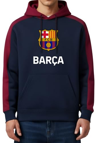 Icon Sports FC Barcelona Offiziell Lizenziertes Barça Herren-Pullover mit Kapuze, Fußball-Pullover für Barca-Fans