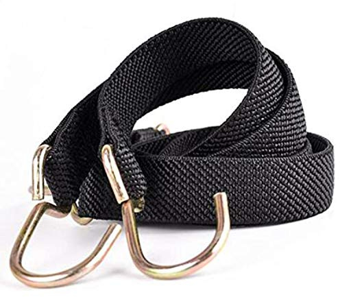 Marcobrothers Flat Bungee Cords Elastic Straps with Hooks，Heavy Duty Bungee Cord (18 inch X 2, Black)