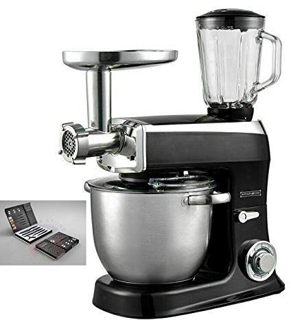ROBOT DA CUCINA IMPASTATRICE PLANETARIA 3 IN 1 TRITACARNE FRULLATORE 2100W 7,5 L + omaggio set coltelli
