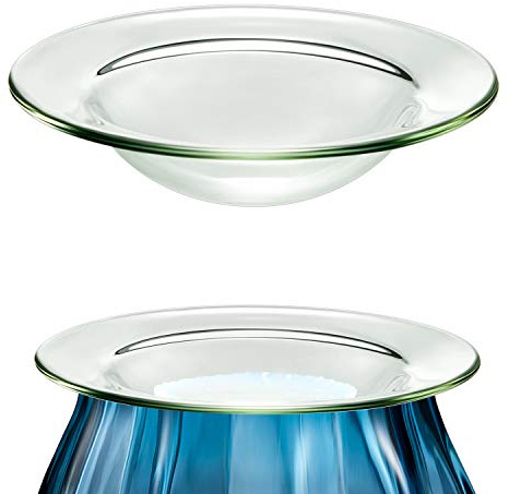 Replacement Oil Warmer Dish Round Glass Dish Wax Melt Candle Warmer Bowl Plate Lid Tray for Aroma Therapy Lamp Electric Lamps Oil and Tart Warmers (2 Pieces,4 Inches) | For Oil Lamp and Tart Warmers, Wax Melt Replacement Bowl, Clear Glass Tray Fits Electric Heaters, Durable Dish for Candle