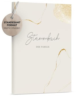 DeinWeddingshop Stammbuch der Familie - Familienstammbuch Hochzeit Standesamt - Lovebirds - Hardcover (16x21cm, UNPERSONALISIERT)