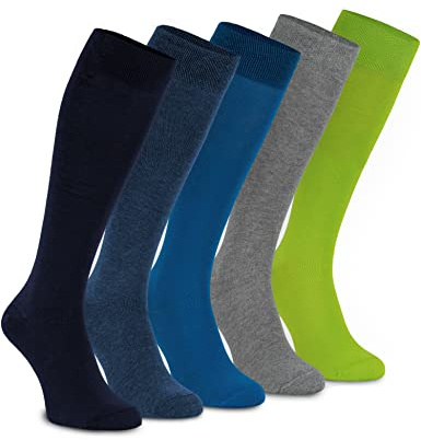 OCERA 5 Paar Kniestrümpfe für Damen & Herren (unisex) in verschiedenen Farben, ÖKO-TEX Standard 100 zertifizierte Baumwolle