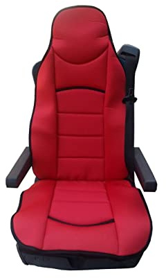 J/J Housse de Siège Premium Couvre-Siège Tissu Rouge Luxe pour Camion Poids Lourd Universelle