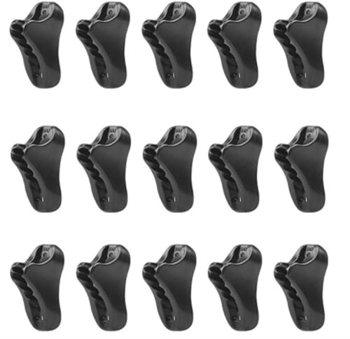 16 piezas mini tensor de cuerda de plástico, hebilla de cuerda de viento, herramienta antideslizante ajustable para acampar, senderismo, actividades al aire libre, 3.2 x 1.8 x 0.9