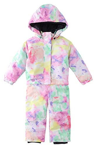 M2C Girls Tie Dye One Piece Overall Snowsuit Winter Warm Ski Suit 4T