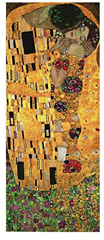 Pegatinas Para Puertas De Madera, Adhesivo de pared Calcomanía para dormitorio Decoración del hogar Impermeable, Actualización de vinilo premium extraíble, Pintura dorada Gustav Klimt El beso