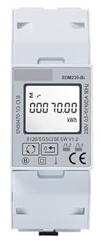 NURII Compteur d'énergie monophasé sur Rail Din, SDM230-BI Mid, bidirectionnel, CE, 100A, énergie d'importation et d'exportation mesurée