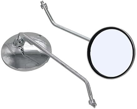 Motorradroller Spiegel 2 Teile/para Universal Motorrad Rückspiegel Runde Form Rückspiegel Motorrad Mit Für 8mm Schraube Motorradspiegel(Farbe:Long Rod)
