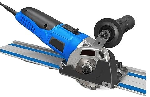 Mini sega circolare 500W Taglio di binari Tagliapiastrelle in legno e metallo Tagliapiastrelle elettrico a 3 lame(500W Mini Saw-Set5)