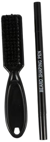 Beaupretty Ergonomisches Bartstift-pinsel-set Doppelfunktion Bartstift-füller Herren-schönheitswerkzeug Schnurrbart-reparaturstift Schwarz