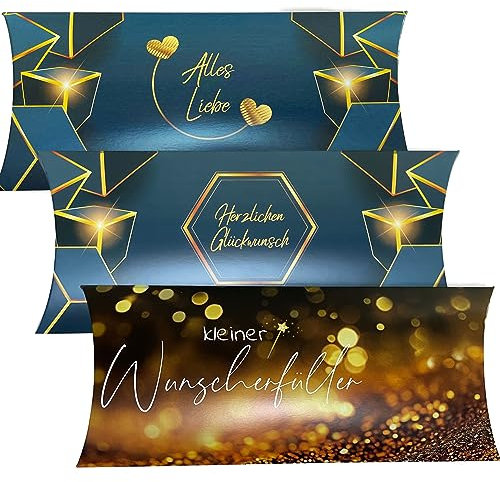 3er Set Geschenkverpackung Alles Liebe, Herzlichen Glückwunsch, Kleiner Wunscherfüller 24,3x3,2x11,7cm Geldgeschenk Hochzeit Geschenkidee Geburtstag