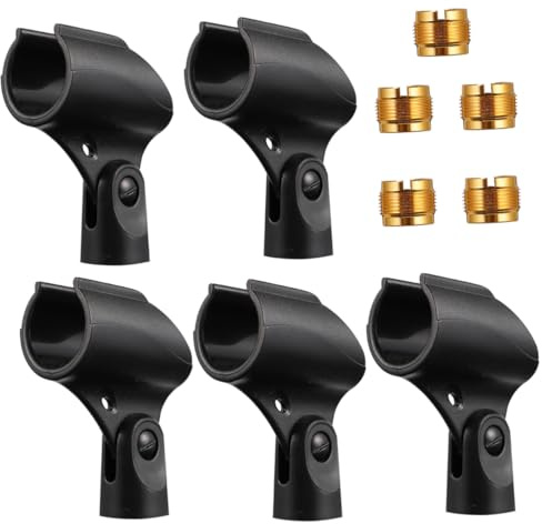 Parliky 5stücke Mikrofonhalter Mit Adapter Mikrofon-clip-halter Mikrofon-halter Aus Kunststoff Mikrofon-clips Für Innen Und Außenbereich Befestigung Für Mikrofon Schwarz