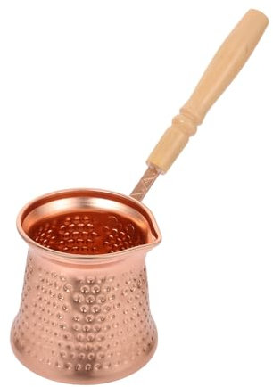 LALADEFIEE Türkische Kaffeekanne Für Täglichen Gebrauch Mit Holzgriff Und Ausguss Für Einfaches Servieren Geeignet Für Zuhause Und Küche
