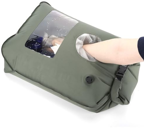Tragbare Waschmaschine für Camping, Wohnmobil, Reisen, Wäschelösung, Kulturbeutel, Kinderkleidung, manuelle Waschmaschine, Camp-Trockensäcke, autarke Handwäsche, Rucksackreisen, Reisen, Wohnmobil,
