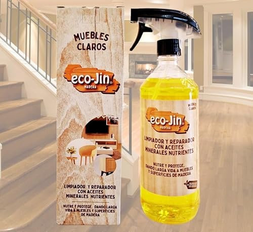 ECO-JIN ÓLEO LIMPIADOR MADERAS MUEBLES REPARADOR RESTAURADOR ABRILLANTADOR - PRODUCTO REVOLUCIONARIO DEL QUE TODO EL MUNDO HABLA (MADERAS CLARAS)